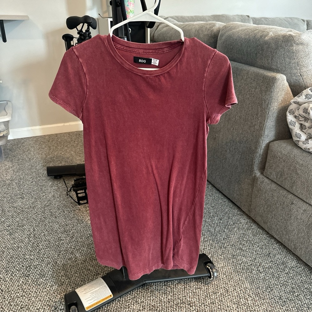 Maroon T Shirt Dress